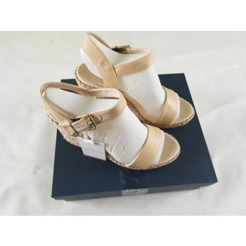 Damskie sandały Tommy Hilfiger espadryle -FW0FW06180 Light Gold -jasny beż