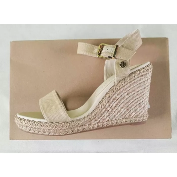 Damskie sandały Tommy Hilfiger espadryle -FW0FW06180 Light Gold -jasny beż