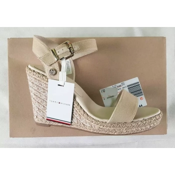 Damskie sandały Tommy Hilfiger espadryle -FW0FW06180 Light Gold -jasny beż