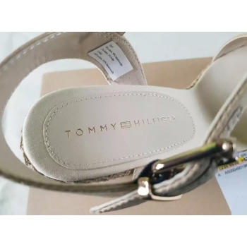 Damskie sandały Tommy Hilfiger espadryle -FW0FW06180 Light Gold -jasny beż