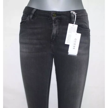 Damskie jeansy Guess Curve X - Skinny Mid - Bistretch - W74AJ2D2R60 - blado-czarne rurki