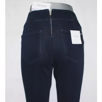 Spodnie jeansowe damskie Guess -Curve X Bistretch granatowe rurki W74A49D2R51