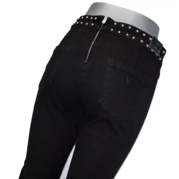 Damskie jeansy Guess Ketty - W73A60D2N81 - czarne z nitami