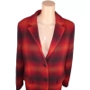 Damski płaszcz Tommy Hilfiger -Wool Blend Check Classic Coat -WW0WW31740 -czerwona kratka