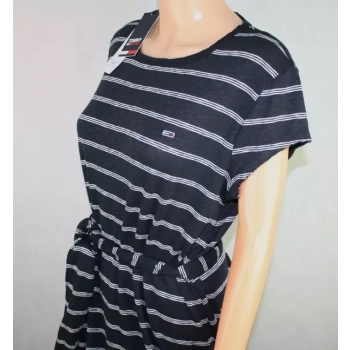 Sukienka Tommy Jeans -Belted Stripe Dress DW0DW09935-BDS -czarna w paski