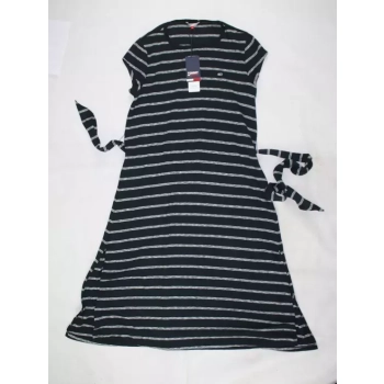 Sukienka Tommy Jeans -Belted Stripe Dress DW0DW09935-BDS -czarna w paski