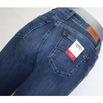 Damskie jeansy Tommy Jeans Nora -Horizon Dark Blue Stretch rurki DW0DW04994