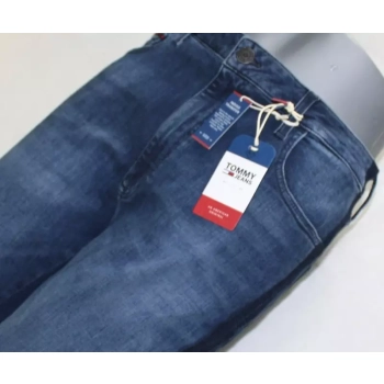 Spodnie jeansowe Tommy Jeans Santana rurki Neddle Dark Blue DW0DW05010