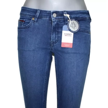 Damskie jeansy Tommy Jeans Sophie  - Low Rise Skinny - Plush Sea Blue Stretch DW0DW056378 rurki