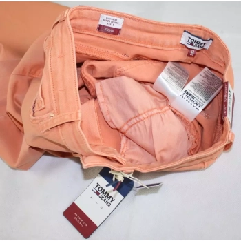 Jeansy Tommy Jeans Sylvia -rurki Melon Orange Stretch DW0DW08220