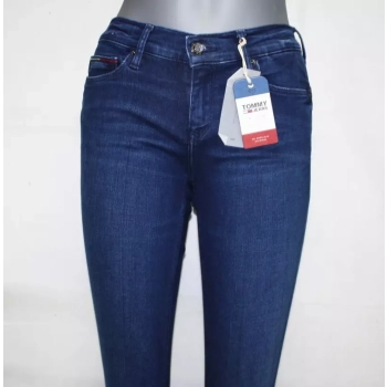 Jeansy damskie Tommy Jeans Nora - Mid Rise Skinny - Florida Dark Blue Stretch - DW0DW03582-911