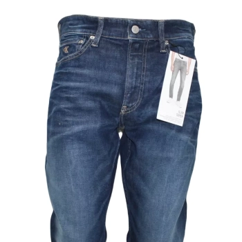 Męskie jeansy Calvin Klein Jeans - Slim Taper - Regular Waist Tapered Leg - J30J317659-1BJ - Denim Dark