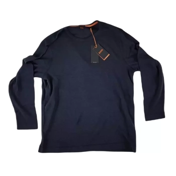 Boss Orange męski Longsleeve Tempest Slim Fit 50472309 szaro-granatowy