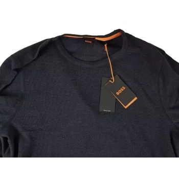 Boss Orange męski Longsleeve Tempest Slim Fit 50472309 szaro-granatowy