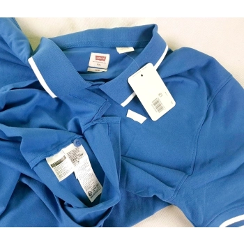 Męska koszulka Levi's - Slim Housemark Polo - A48420008 Deja Vu Blue - niebieska