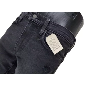 Męskie jeansy Levi's Skinny Taper - Stretch - Black Destructed 845580174