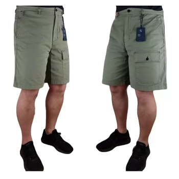 Spodenki męskie Tommy Hilfiger -Wide Fit Bermuda MW0MW31238-MSP zieleń mundurowa