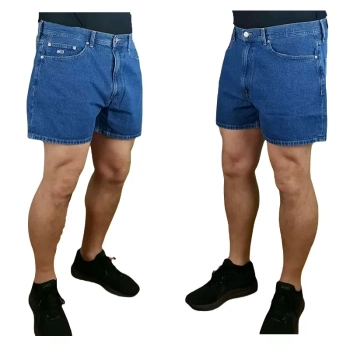 Męskie krótkie spodenki Tommy Jeans - Denim Beach Short - DM0DM16291-1A5 Denim Medium