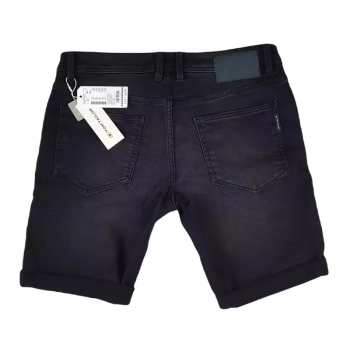 Męskie krótkie spodenki Tom Tailor - Josh Shorts - czarny jeans - Regular Slim Comfort Denim - 1035655