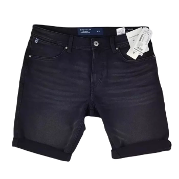 Męskie krótkie spodenki Tom Tailor - Josh Shorts - czarny jeans - Regular Slim Comfort Denim - 1035655