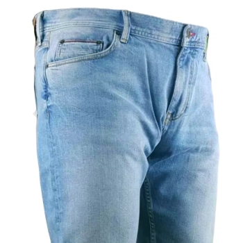 Jeansy męskie Tommy Hilfiger Bleecker - Slim Fit - Narrow Leg - Lower Rise - Stretch - Cheviot Blue - MW0MW09592