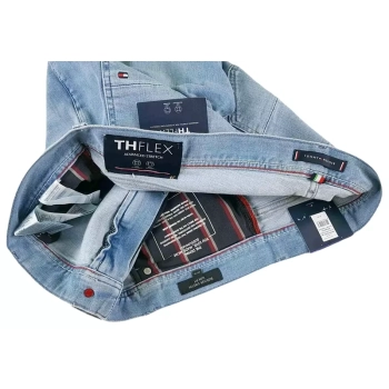 Męskie jeansy Tommy Hilfiger Bleecker - Slim Fit - TH Flex - MW0MW31095-LAC - Emmet Indigo