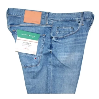 Męskie jeansy Tommy Hilfiger Denton - Straight Leg Low Rise - Stretch - MW0MW06571 - Zion Indigo