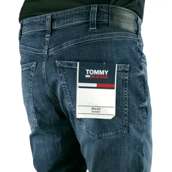 Męskie jeansy Tommy Jeans Miles - Skinny - Denim Black - DM0DM13909-1BK