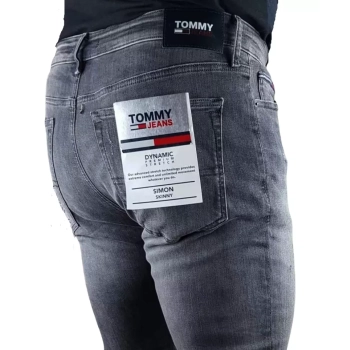 Tommy Jeans Simon jeansy męskie - Skinny - Dynamic Premium Stretch - Denim Black - DM0DM15598-1AB - szare