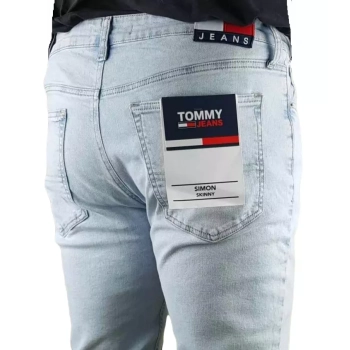 Jeansy męskie Tommy Jeans Simon - Skinny - Denim Light - DM0DM16137 IAB - błękitne