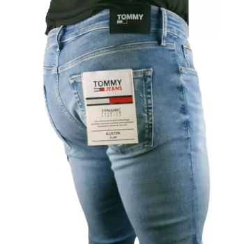 Męskie jeansy Tommy Jeans Austin - Slim - Dynamic Premium Stretch - Denim Medium 02 - DM0DM15596-1A5